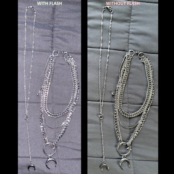 Witchy Moon Layered Chain Necklace Silver Goth - Picture 2 of 6